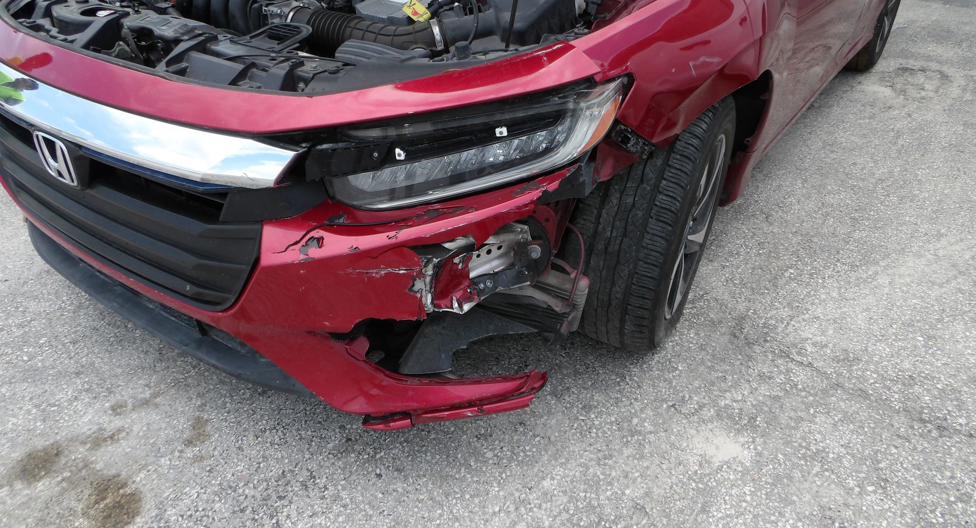 Car with accident damage